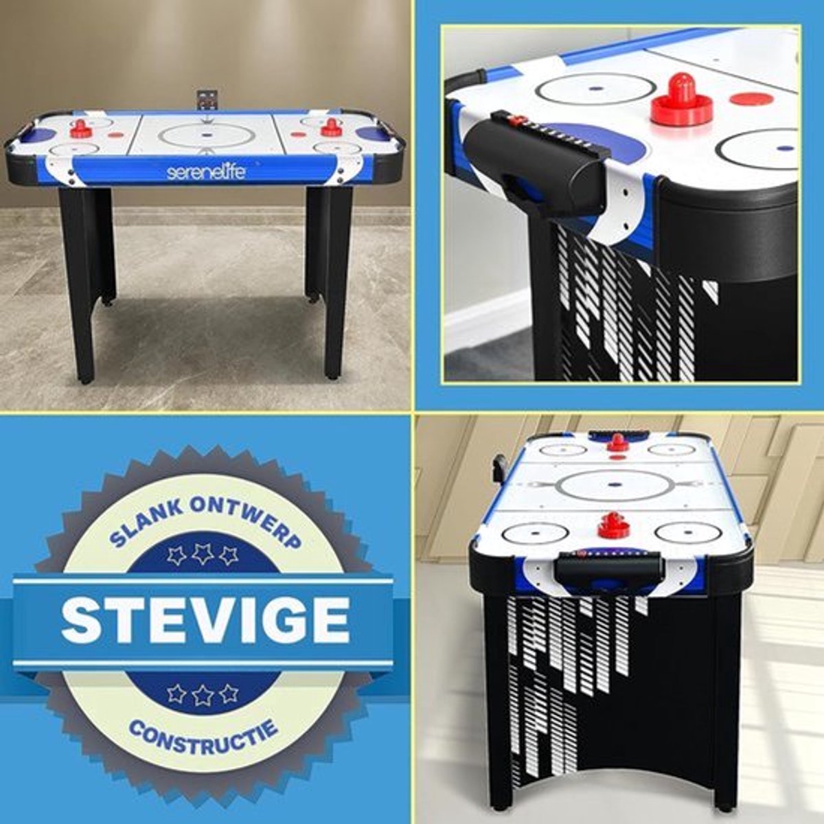 Air Hockey Tafel – Airhockeytafel – Spel tafel – Speeltafel – Tafelspel – Digitaal LED Scorebord – Ingebouwde Puckdispenser – Compact Design – Krasbestendig MDF