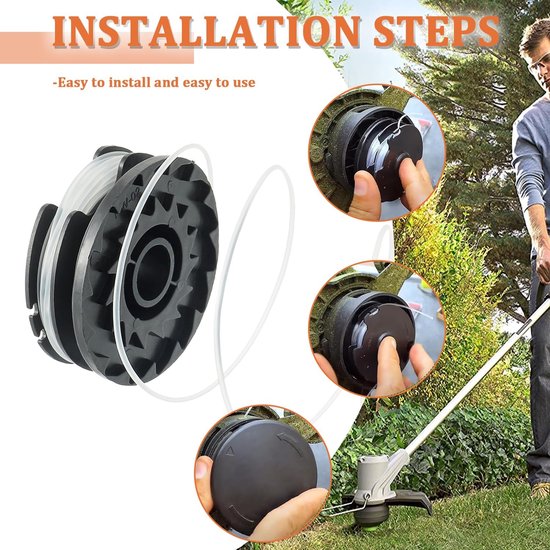 4 stuks Reservedraadspoel geschikt voor LIDL Parkside grastrimmer PRT 550 A1, A3 PRT300 A1 PRTA 20-Li A1, B1 B2 C3 reservespoel - onkruidborstel - grastrimmer draad - bosmaaier draad - (3 reservespoelen voor trimmer + 1 spoeldeksel) — afbeelding 4
