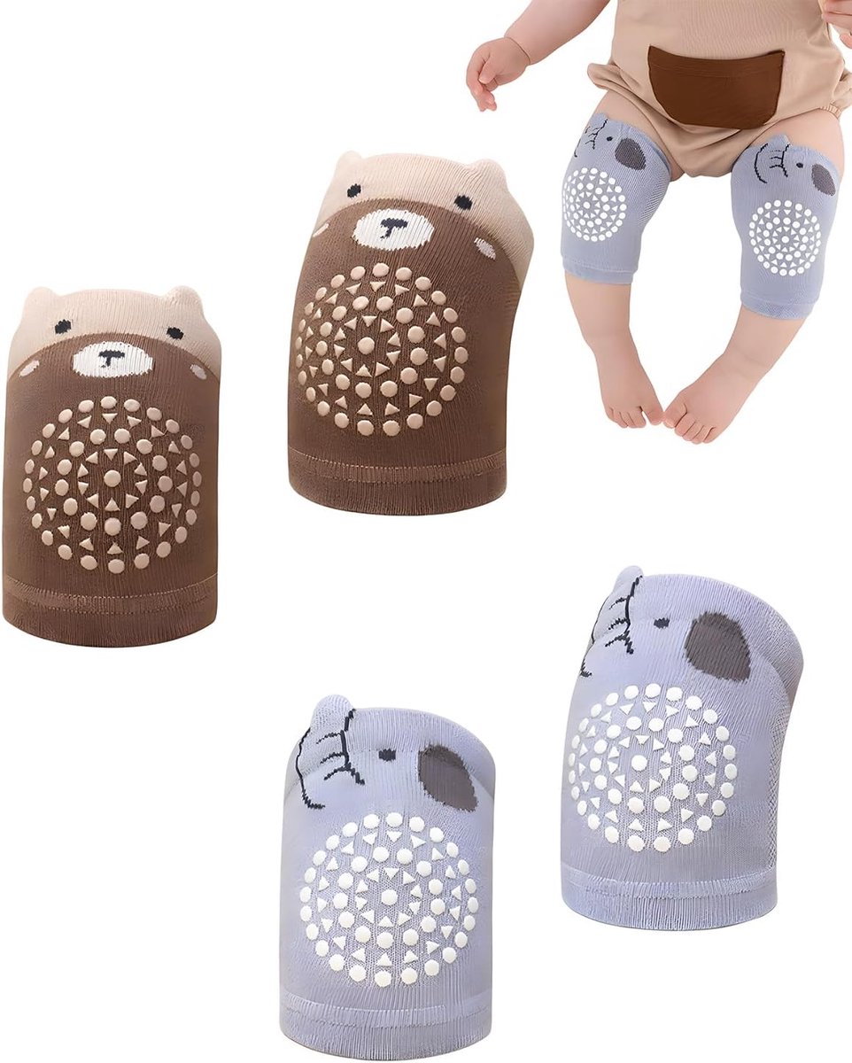 Kniebeschermers voor baby's - antislip - katoen en elastisch - ideaal voor leren kruipen - SnelShoppen