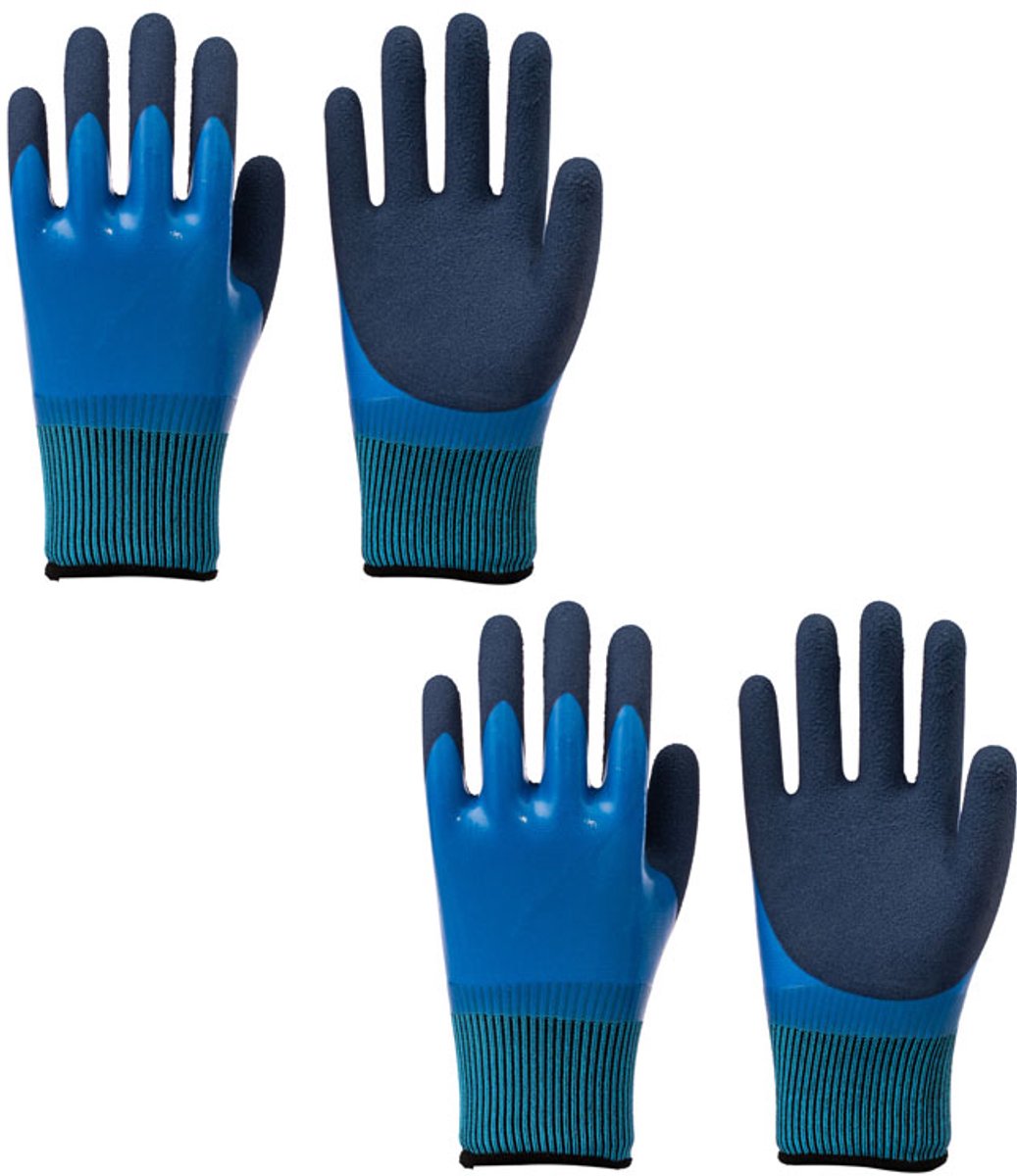 2 paar waterdichte handschoenen — vishandschoenen — strandjutters-handschoenen — antislip vishandschoenen — werkhandschoenen — geschikt voor ijsvissen, hanteren, vangen, tuinieren en schoonmaken — blauw