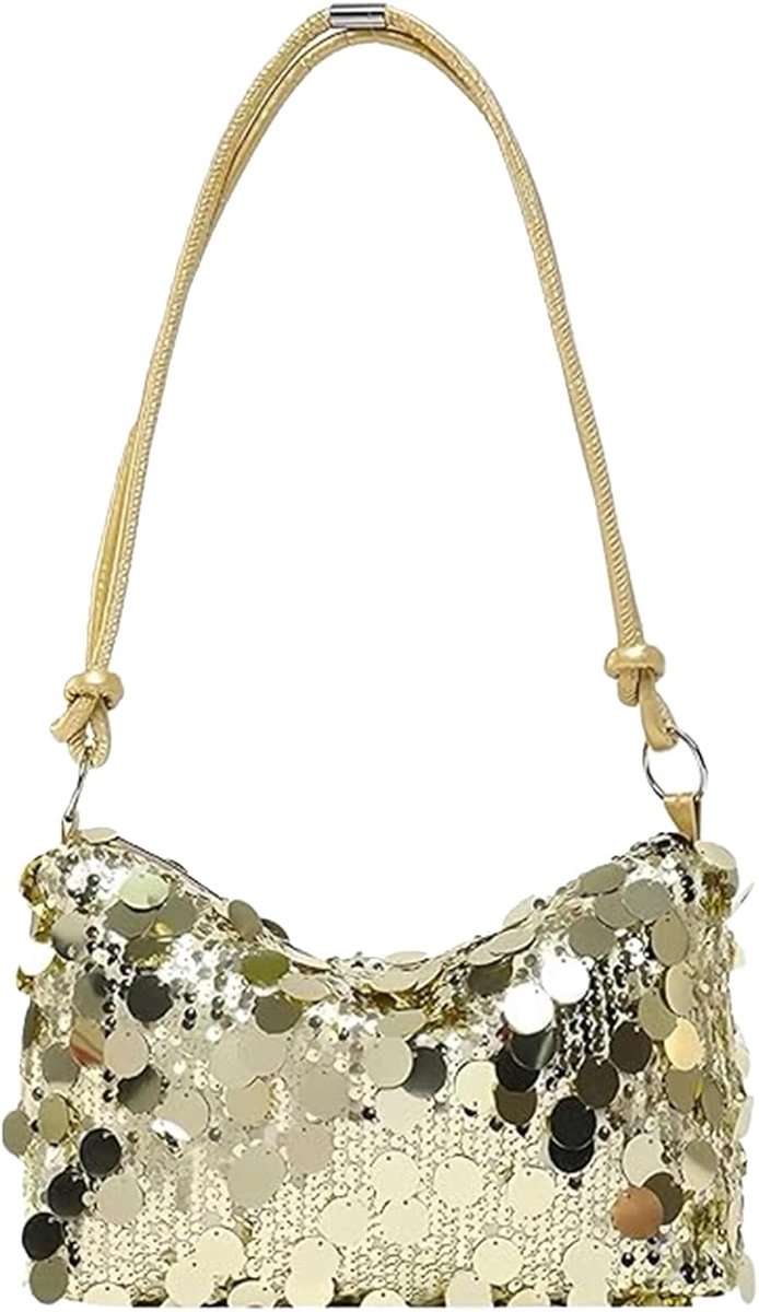 Dames Partytas Glinsterend Groot - Pailletten Handtas - Bling Clutch met Ritssluiting - Perfect voor Feesten - SnelShoppen