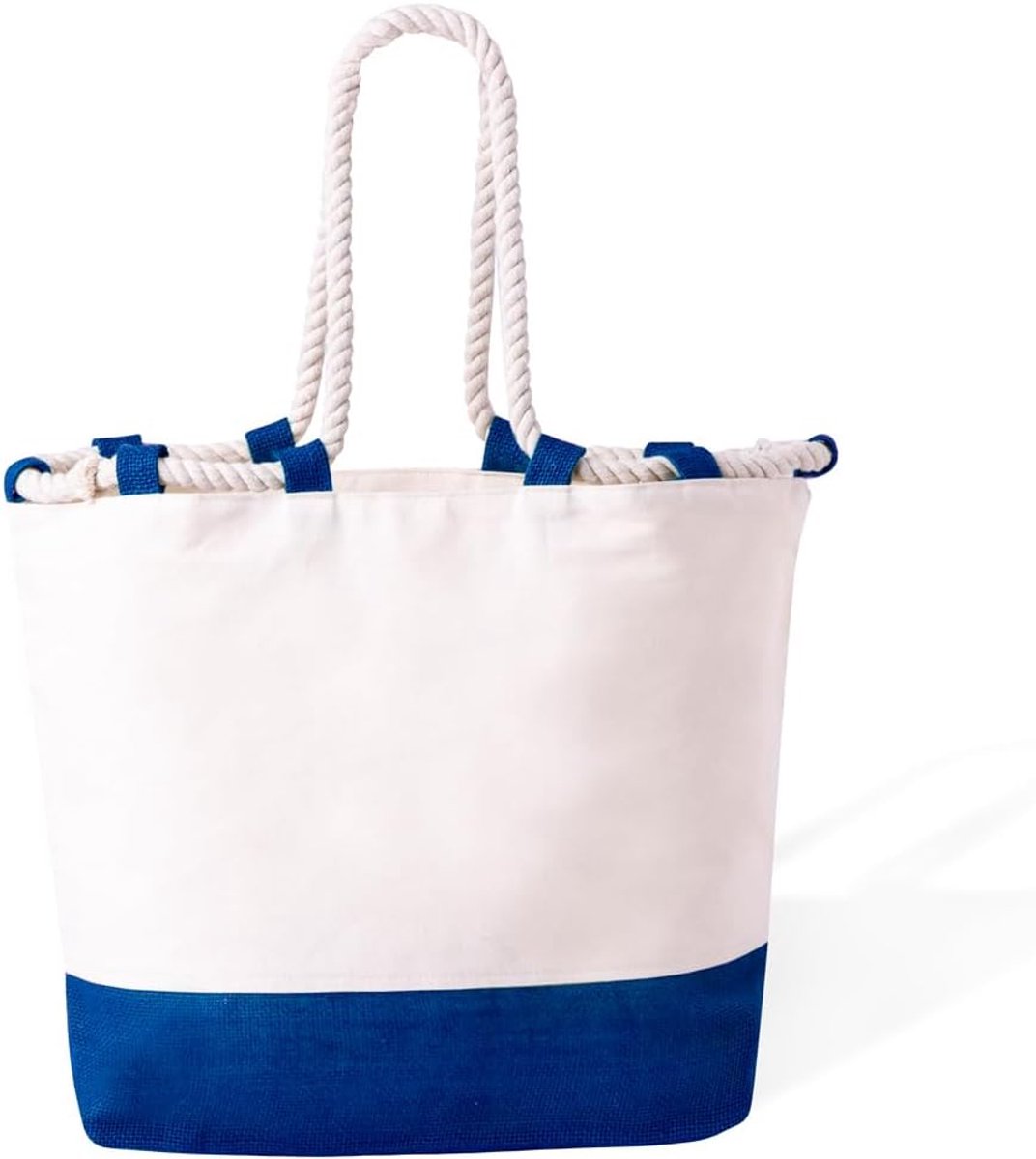 Jute tas 50 x 34 x 17,5 cm - katoen - 10 kg draagcapaciteit - ideaal voor boodschappen - SnelShoppen