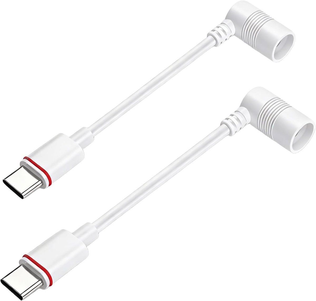 Hollow Plug naar USB-C Adapter - 2 Pack - Wit - Geschikt voor Ring Camera's - SnelShoppen