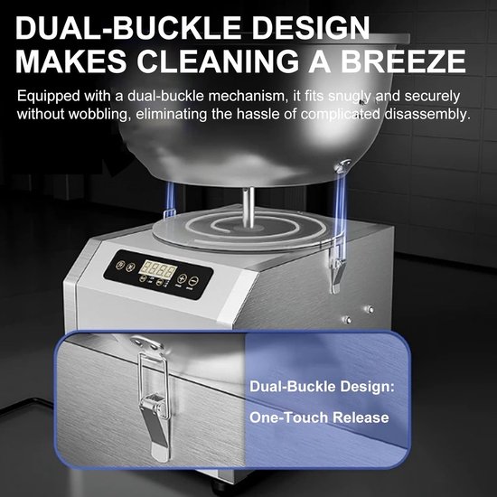 Roestvrijstalen Deegmixer - Spiraalmixer Broodmixer - Professioneel Deeg Kneden - Dubbele Rotatie Technologie - 8 kg - Zilver — afbeelding 4