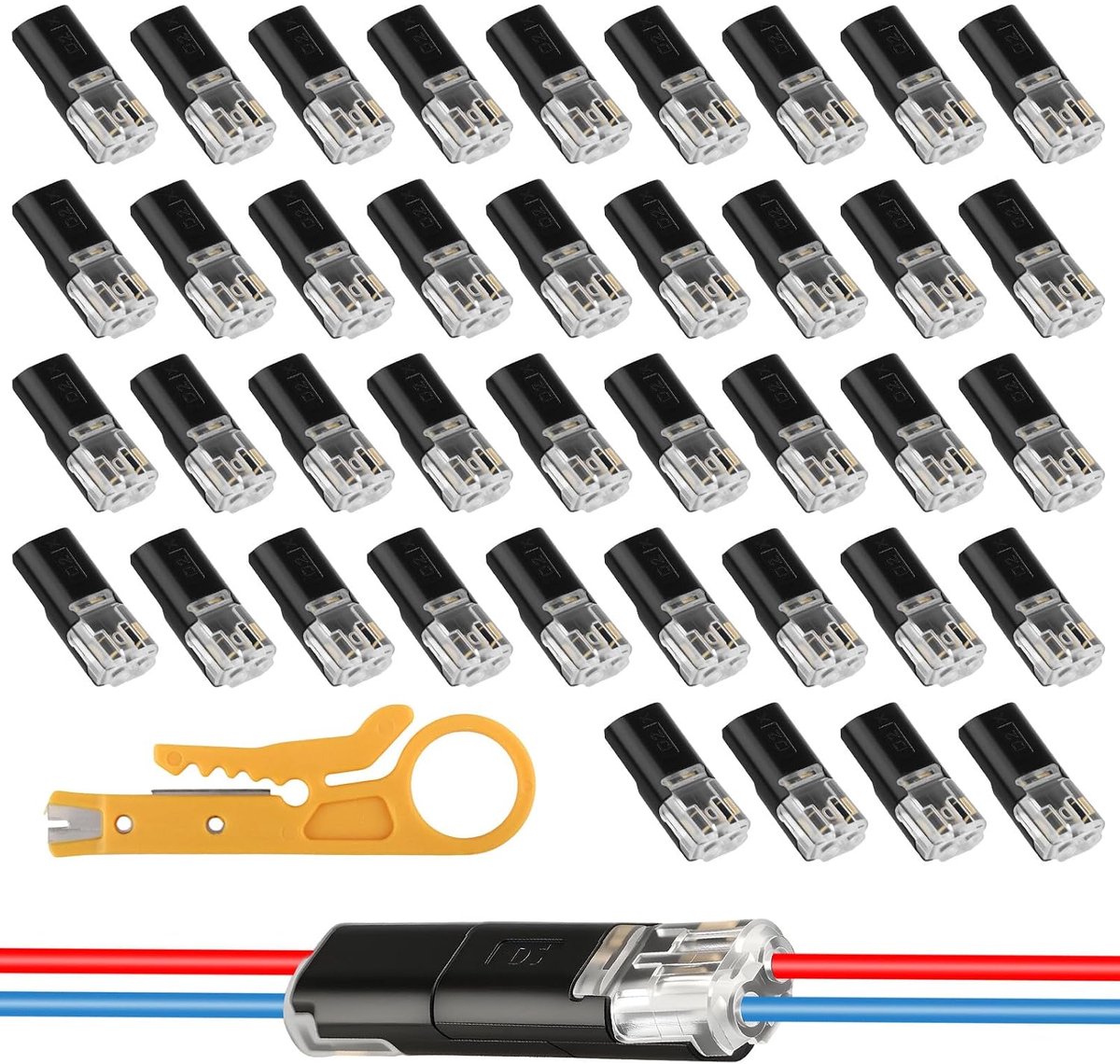 Autokabelconnector 2-polig - waterdicht - snelle kabelverbindingen - eenvoudig aansluiten - SnelShoppen