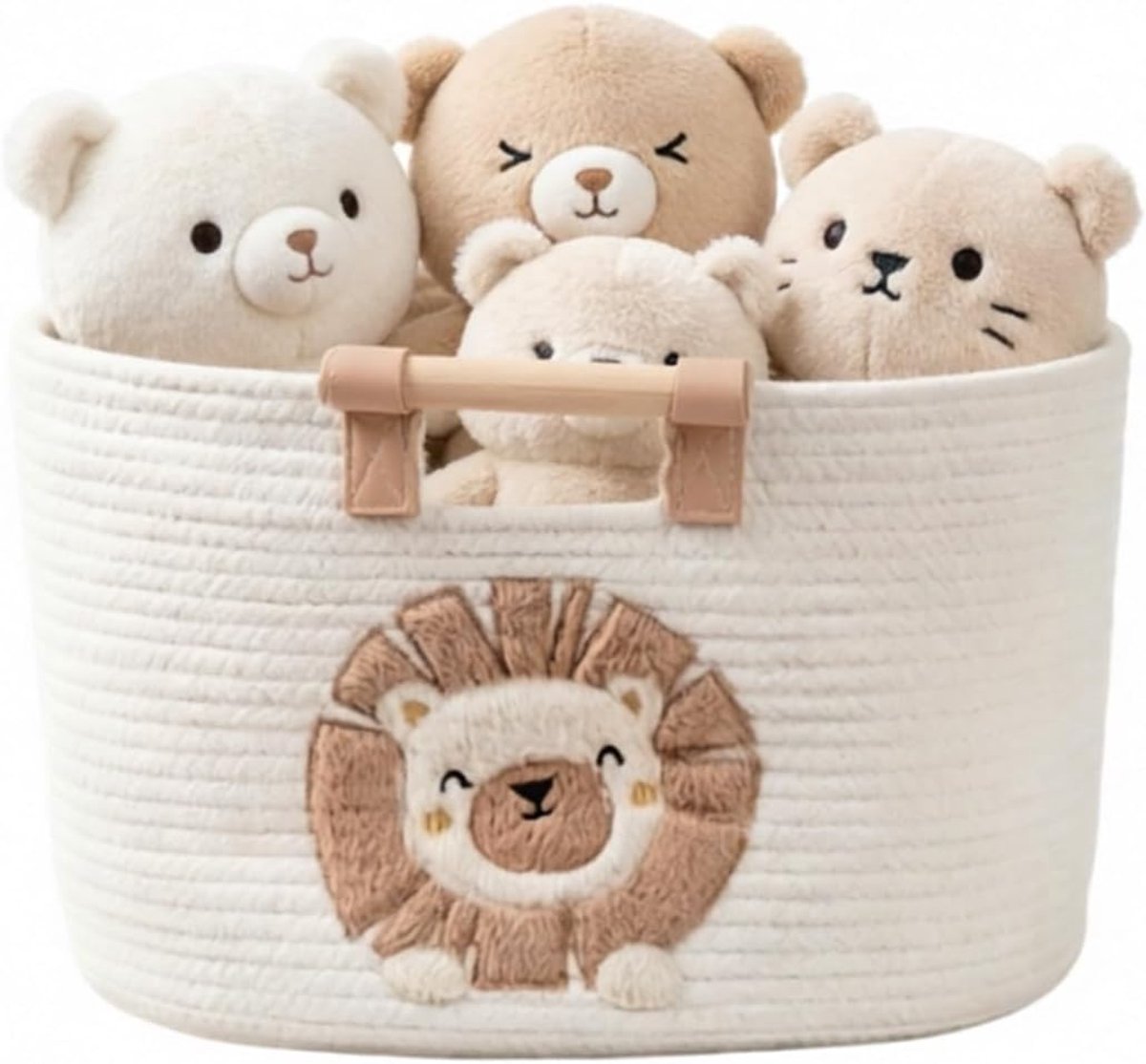 Opbergmanden set van 3 - gevlochten katoenen touw - stapelbaar - perfect voor kinderkamer en babykamer - SnelShoppen