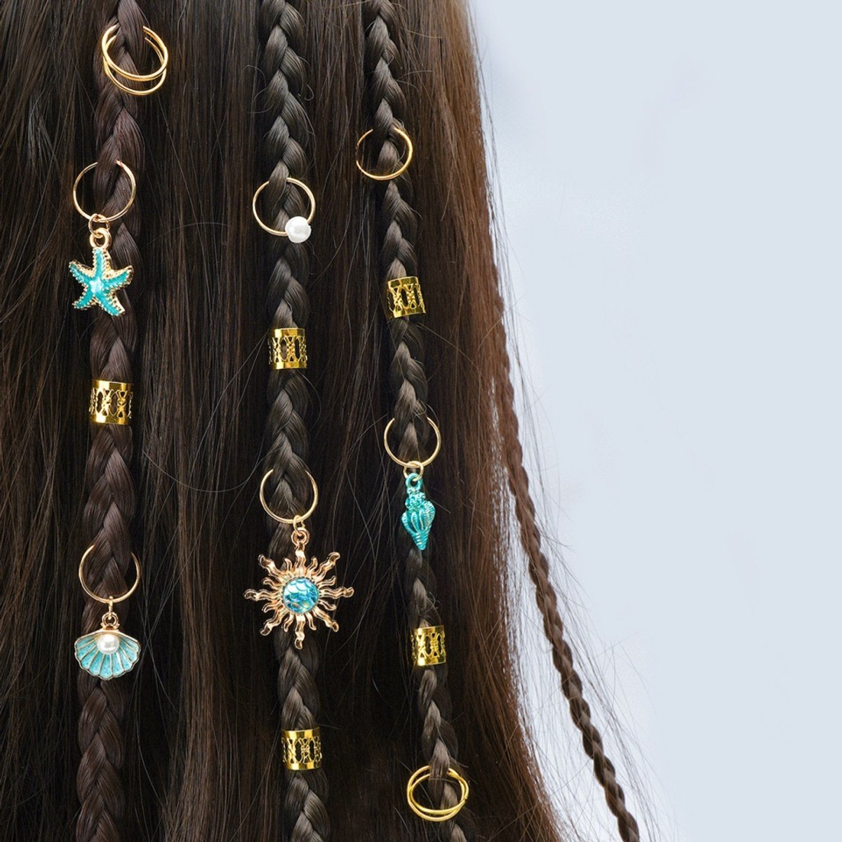 Dreadlock haaraccessoires - 45 stuks barokke zeesterren element zomer haarsieraden geschikt voor dans feesten en muziekfestival styling