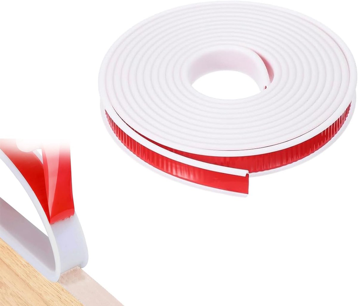 Meubelrandband flexibel TPE 18 mm x 2 m - zelfklevende U-vorm - wit - ideaal voor kastranden en werkbladen - SnelShoppen