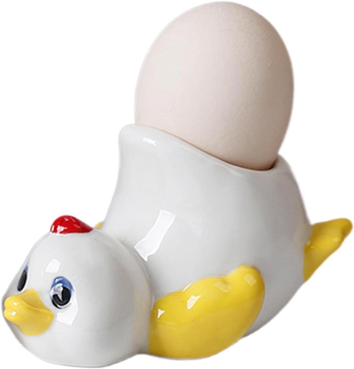 Keramische Eierbekers - Eierhouders - Ontbijt Serveren - Dierenvorm Ontwerp - 11.2x7.1x6.4cm - Wit