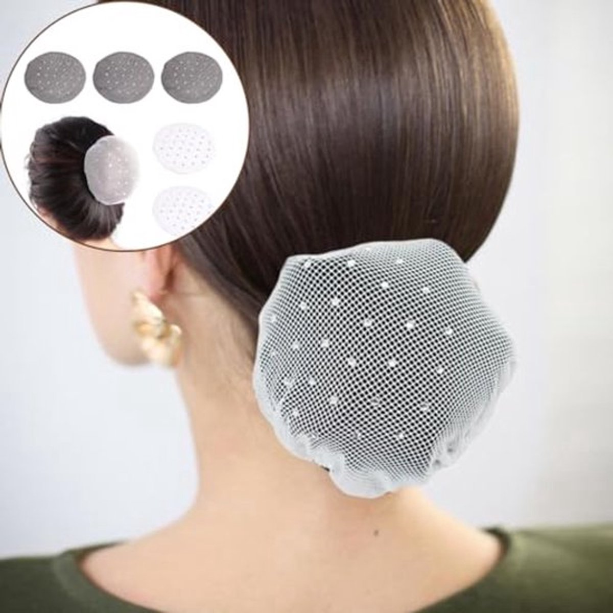 Pakket van 5 Elastische Onzichtbare Haarnetten voor Verpleegsters Dansers Luchtvaartmeisjes