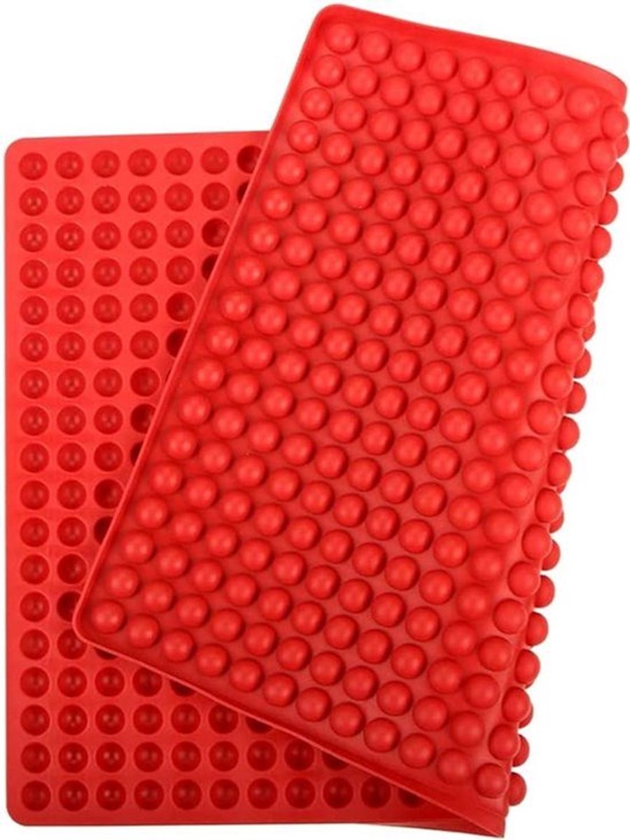 Gaats Siliconen Bakmat voor het Bakken van Hondenkoekjes en Snacks voor Honden en Katten (Rood) met Mini Koepel