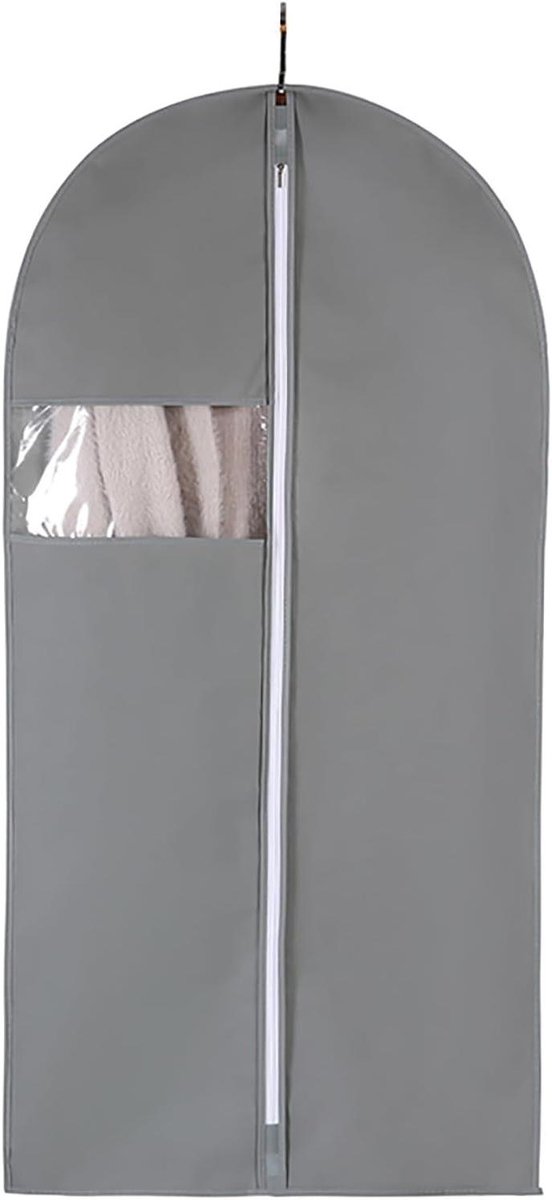 Kledinghoezen - Kledingzakken Beschermhoezen - Kleding Opbergen - Transparant Venster - 40 x 75 cm - Grijs