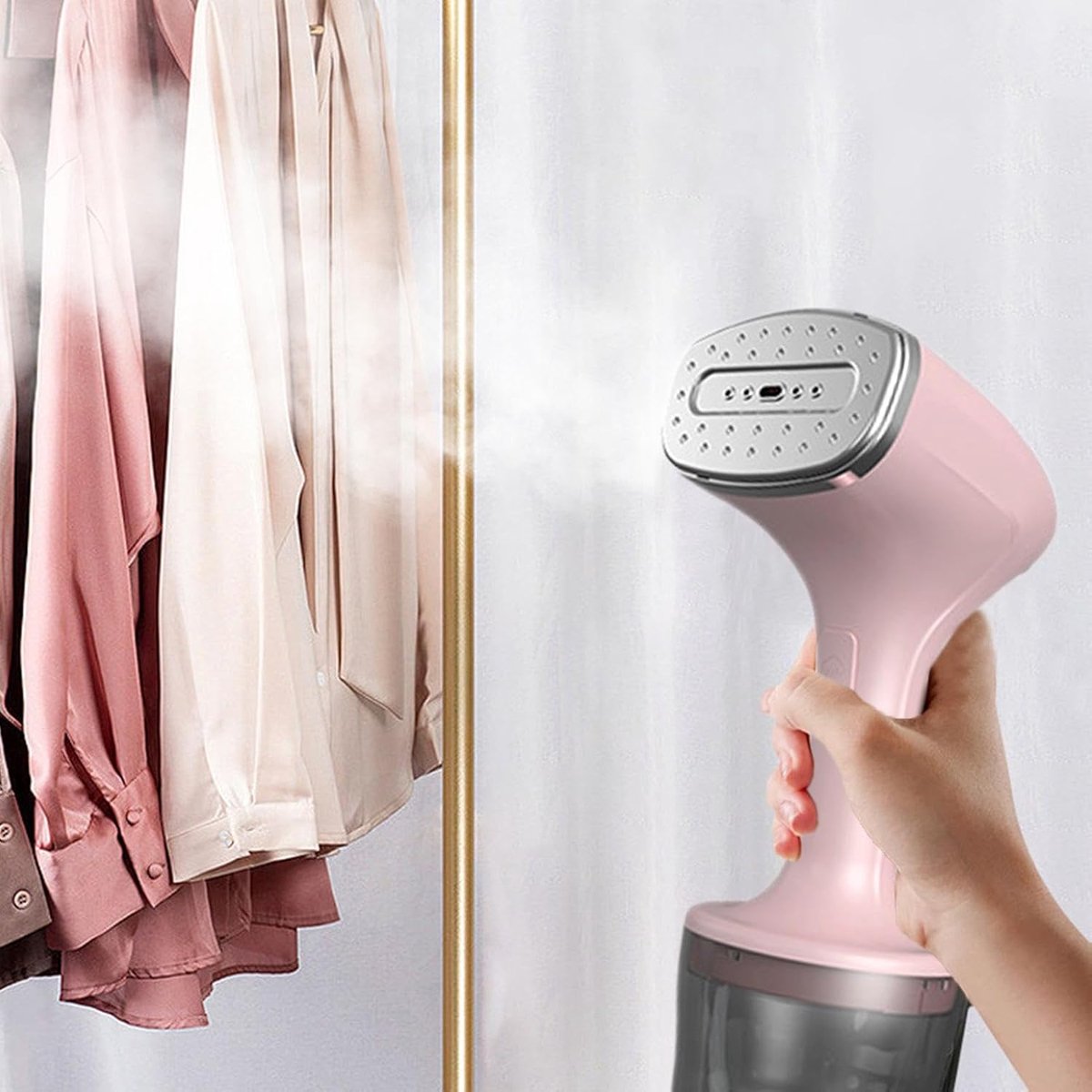 Stoffen Kledingstomer - Stoomkleding Stoomreiniger - Kreukels Verwijderen - Automatische Uitschakeling - 260 ml - Roze