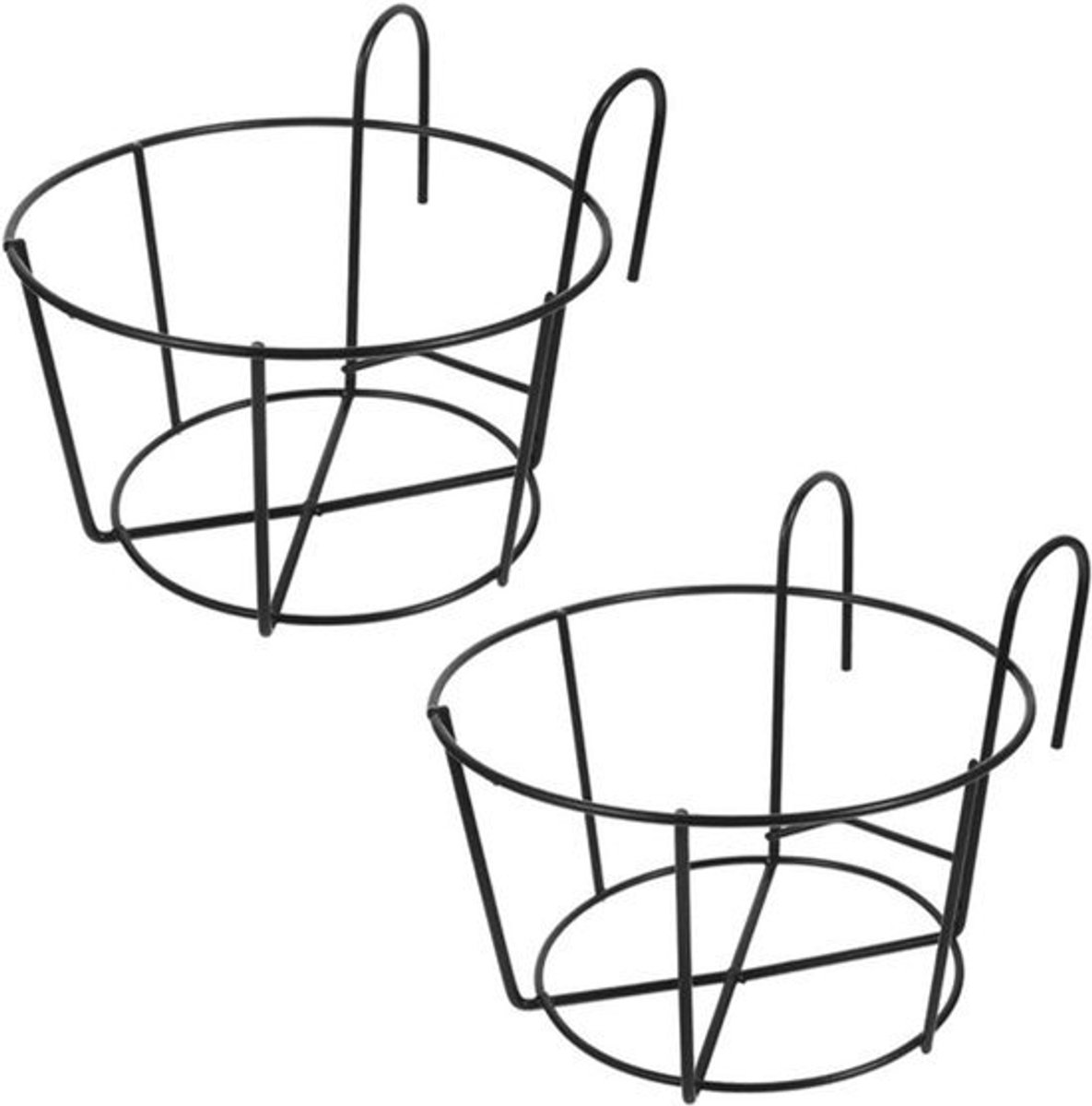 Hangende leuningen plantenbakken - Set van 2 - Geschikt voor balkon, tuin, hek - Binnen en buiten gebruik (L)