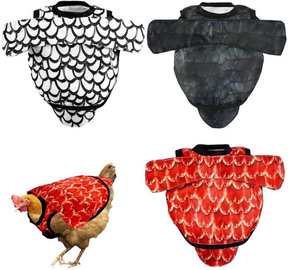 3 stuks paringszadels voor kippen, 3 stijlen rugbeschermers kippenschorten met verstelbare banden kippenschorten en vestzadels voor kippen