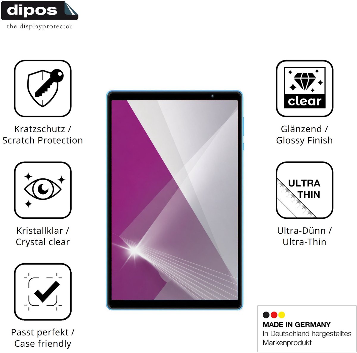 dipos – 2x Beschermfolie geschikt voor Teclast H100G | Krasbestendige & heldere Screenprotector Ultra-Thin