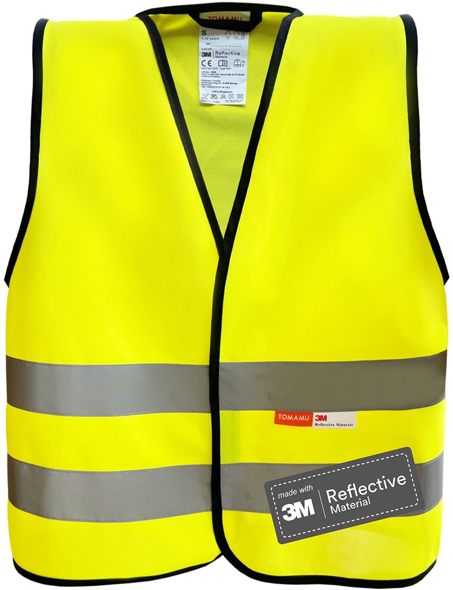 Veiligheidsvest voor kinderen 1-13 jaar - klittenbandsluiting - reflecterend - veilig buitenspelen - ShopVlot