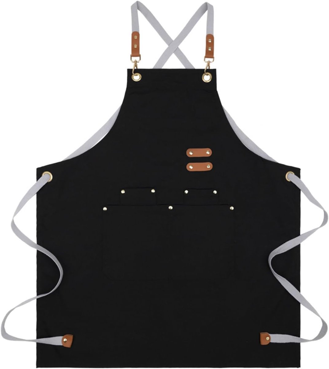 Waterdichte Keuken Schorten met 4 Vakken - Lange Canvas Schort - Verstelbare Rugband - Perfect voor Koken en BBQ - ShopVlot