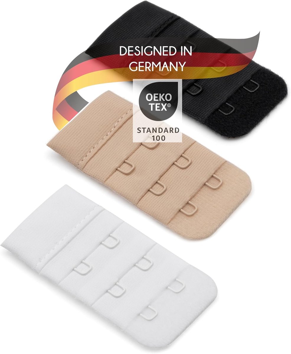 Bh Extender Multi Pack - Beige Zwart Wit - 2/3 Haak Extender - Ideaal tijdens Zwangerschap en Borstvoeding - ShopVlot