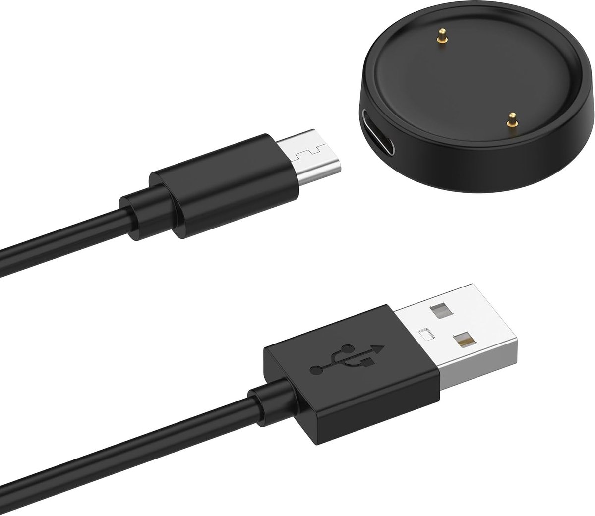 USB Oplaadkabel 2-in-1 - 100cm Type-C Adapter - Flexibel ontwerp - Handig voor Amaz fit Active 2 - ShopVlot