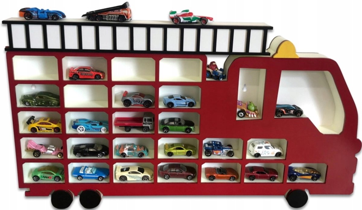 Brandweer Speelgoed Autootjes Rek - Opslag voor 25 Hot Wheels