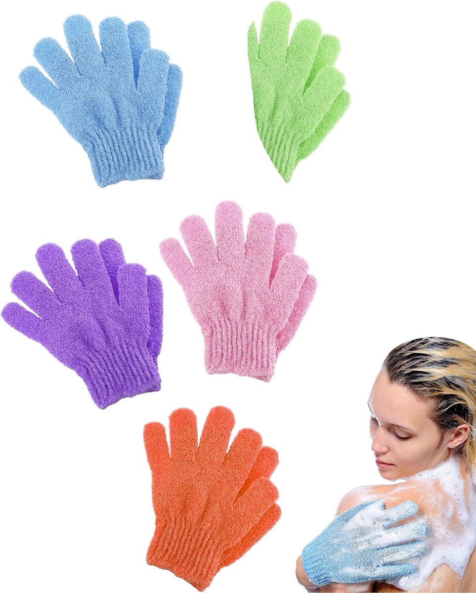 10 stuks scrubhandschoen voor lichaam, scrubhandschoen voor het lichaam, exfoliërende washandschoen, reinigt en - ShopVlot