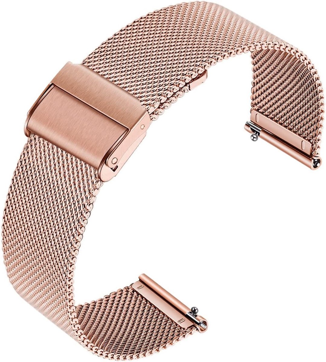 Horlogeband snelwissel mesh met dubbele sluiting - universele klapsluiting voor smart en Seiko horloges - SnelShoppen
