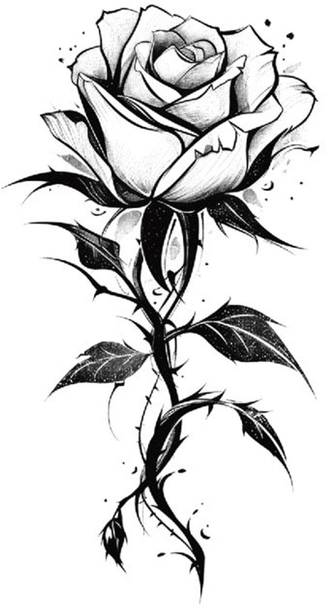 Tijdelijke tattoo bloemen thorned 3 dagen