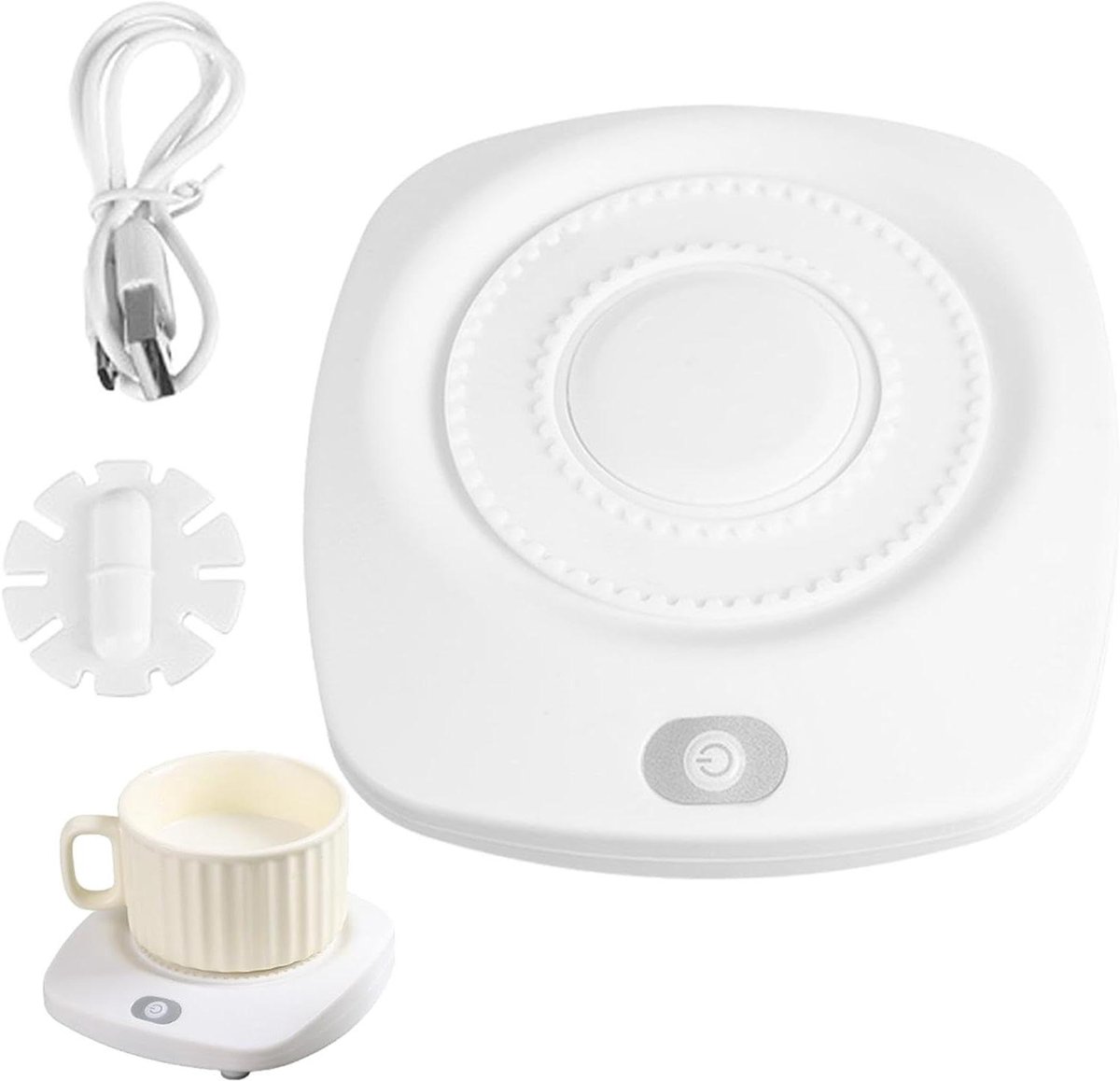 Magnetische Roerder - Koffie Mixer - Dranken Mengen - Verwarmen en Mixen - 12.5x13.5x3cm - Wit