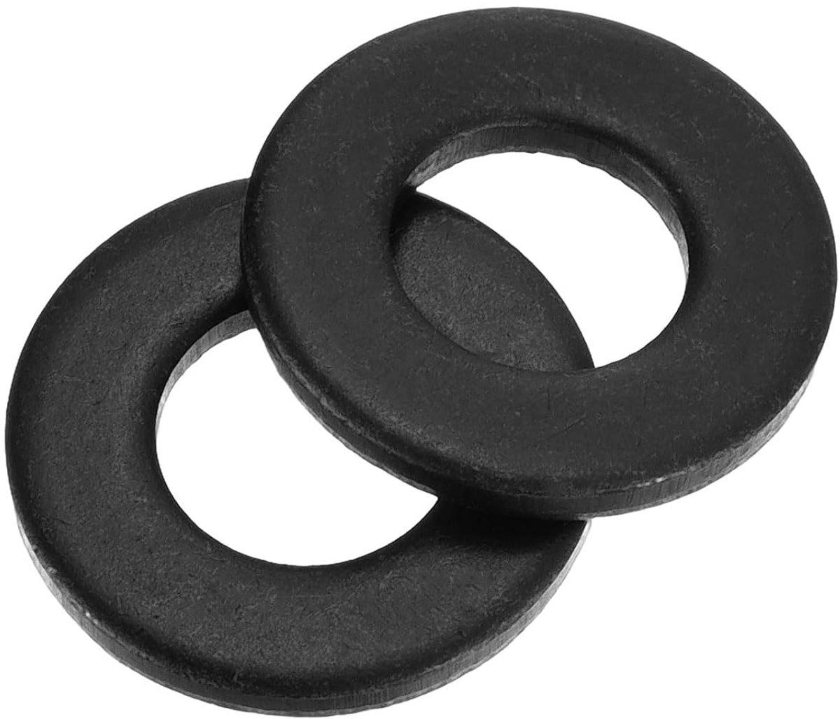 Set van 110 stuks, M8 x 17 x 2 mm, koolstofstaal, sluitringen, zwart geoxideerde platte afdichtingen, sluitringen, set voor schroeven, moeren, schroefdraadstang