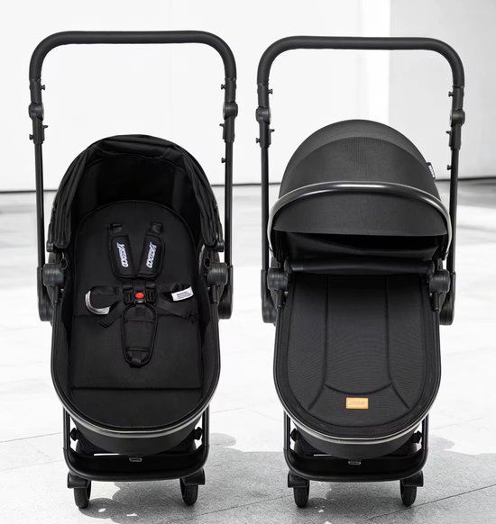 Deluxe 3-in-1 Kinderwagen met Autostoel en Reiswieg - Luxe Combikinderwagen - Vanaf Geboorte - Verstelbare Rugleuning - Inclusief Accessoires - Nieuw Model - Kleur Chocolade Bruin van Deluxe — afbeelding 2