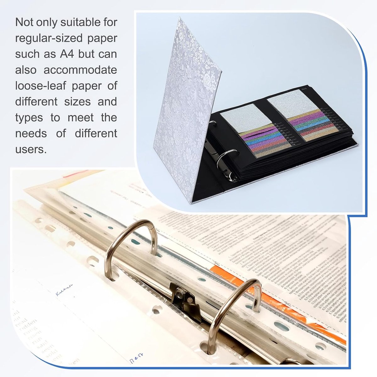A4 3-gaats ringbandmechanismen, 2 set 1,2 inch D-ring vervangende bindmiddelplanner losse bladbindende stekels voor organisatoren doe-het-zelf vullen papier opslagmap accessoires, 26 mm