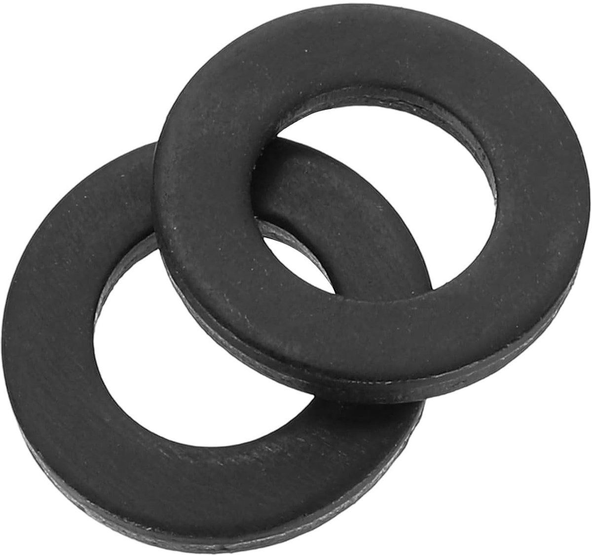 Platte schijven van koolstofstaal 6,4 mm binnen x 12 mm buitendiameter x 1,6 mm dikte voor schroeven en bouten, fabrieken, keukens en buitenbouw, zwart