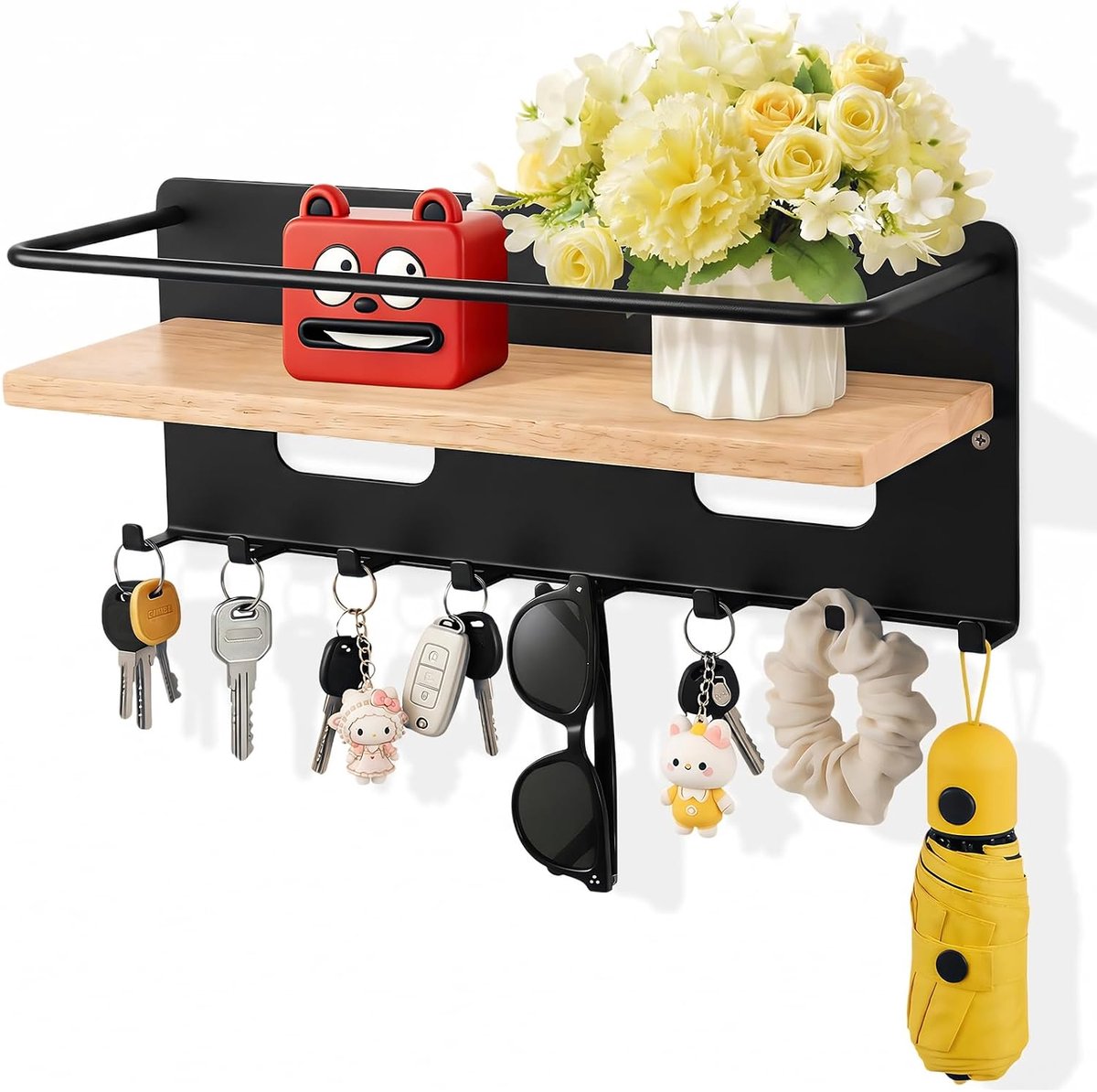 Sleutelrek hout met plank