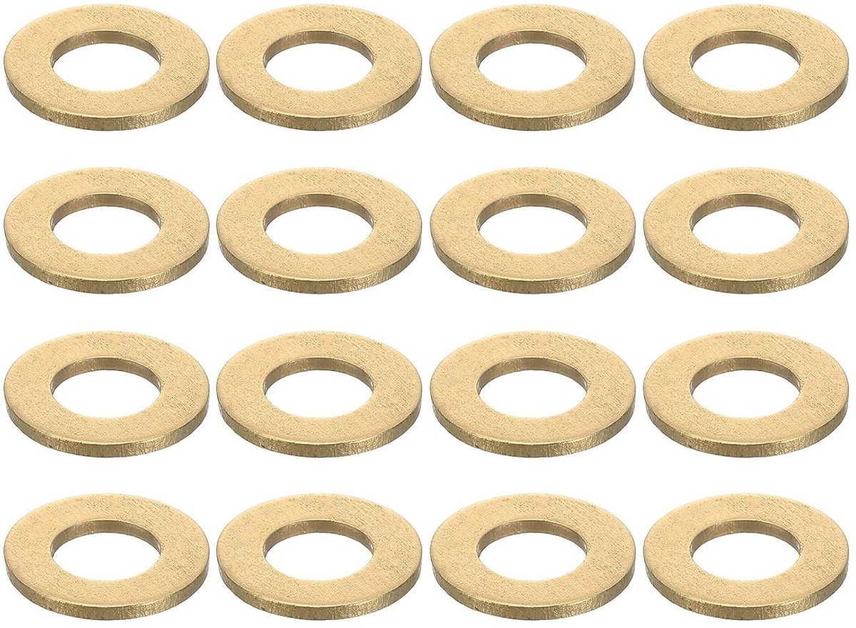 Platte afdichtingen, M8 x 18 x 1,5 mm messing sluitringen, platte ringen voor schroeven, bouten, machinereparatie, buitenbouw