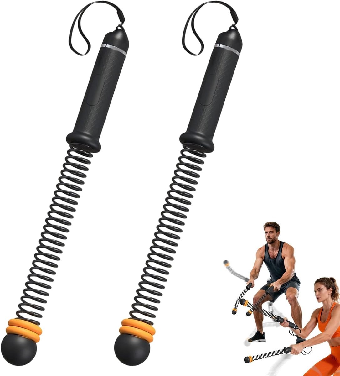 2 stuks Battle Rope, trainingstouwen, fitnesstouwen, verstelbare weerstand, fitnessapparaat, fitnessapparaat, hometraining, voor thuisgymnastiek, cardio, HIIT, kracht en spieren