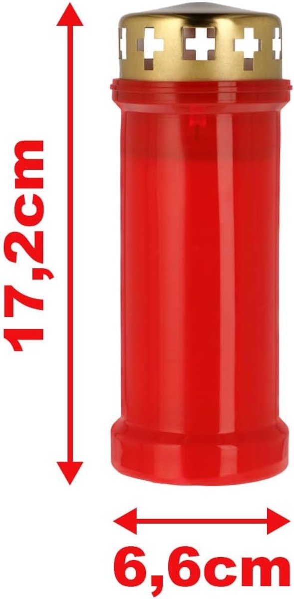 Tomb Light 6D - Buiten - Rood - 60 branduren - Herdenkingslicht - SnelShoppen