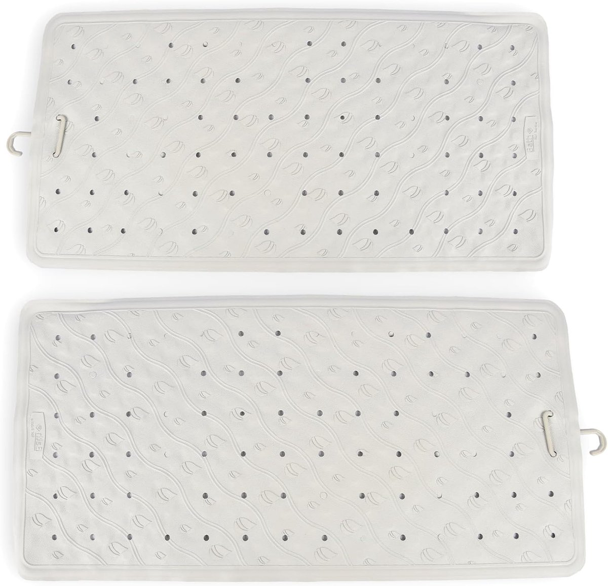 Badmat set van 2 - 76 x 36 cm - 100% natuurlijk rubber - Antislip mat voor douche - SnelShoppen