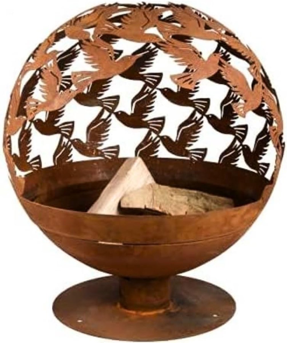 Vuurkorf met vogels - gietijzer - laser gesneden - sfeervolle warmte - SnelShoppen