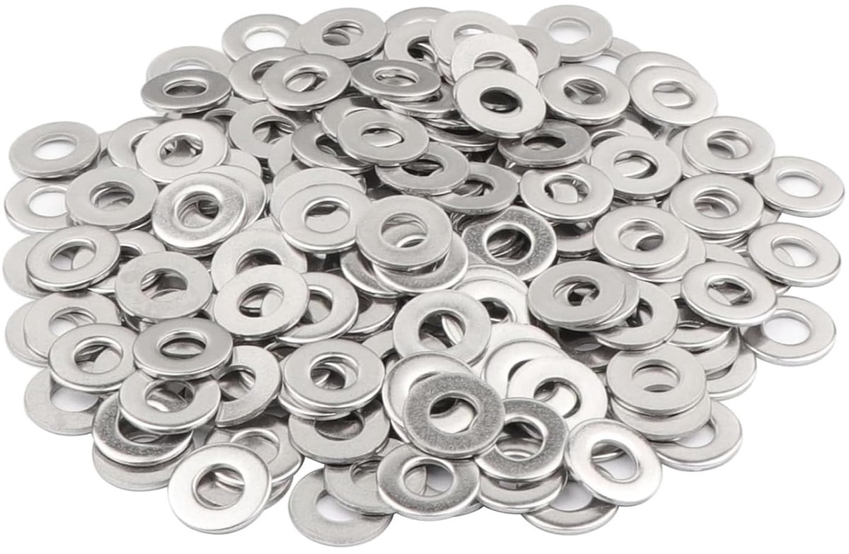 200 stuks M5 sluitringen roestvrij staal A2 V2A platte sluitringen, roestvrije en corrosiebestendige sluitringen, metalen ringen voor schroeven, moeren, doe-het-zelf, meubelmontage, machinebouw