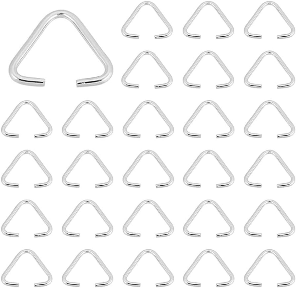 1 zak met 100 stuks 11 mm roestvrijstalen driehoekige ringen open klemogen charme connectoren voor sieraden accessoires DIY sleutel ambachtelijke decor