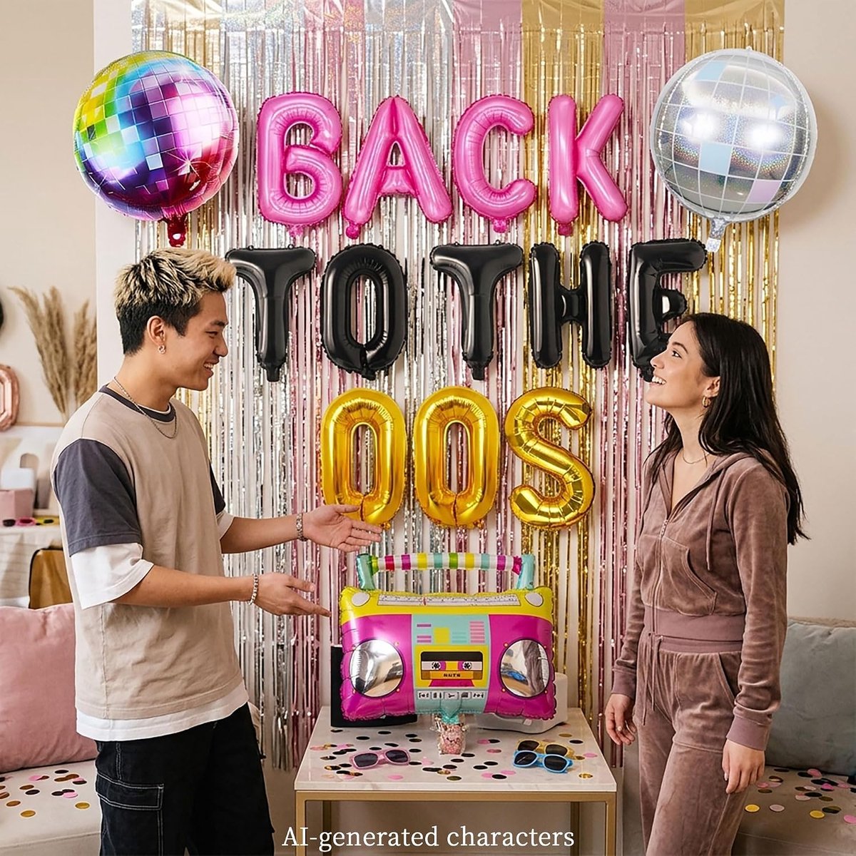 Disco kogel ballon feest decoraties verjaardag | Feestdecoratie Begin Jaren Tweeduizend Retro Stijl Y2K Achtergrond