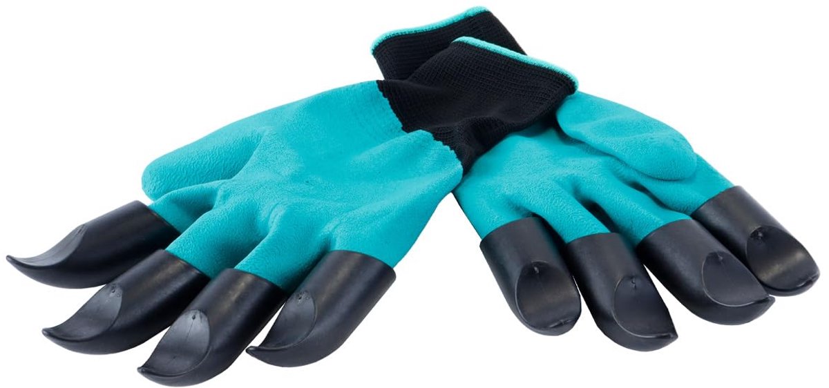 Handschoenen voor het planten, wieden en graven, plastic groen, 13 x 25 cm, waterdicht, doornbestendig, slipvast, duurzaam, comfortabel en ademend