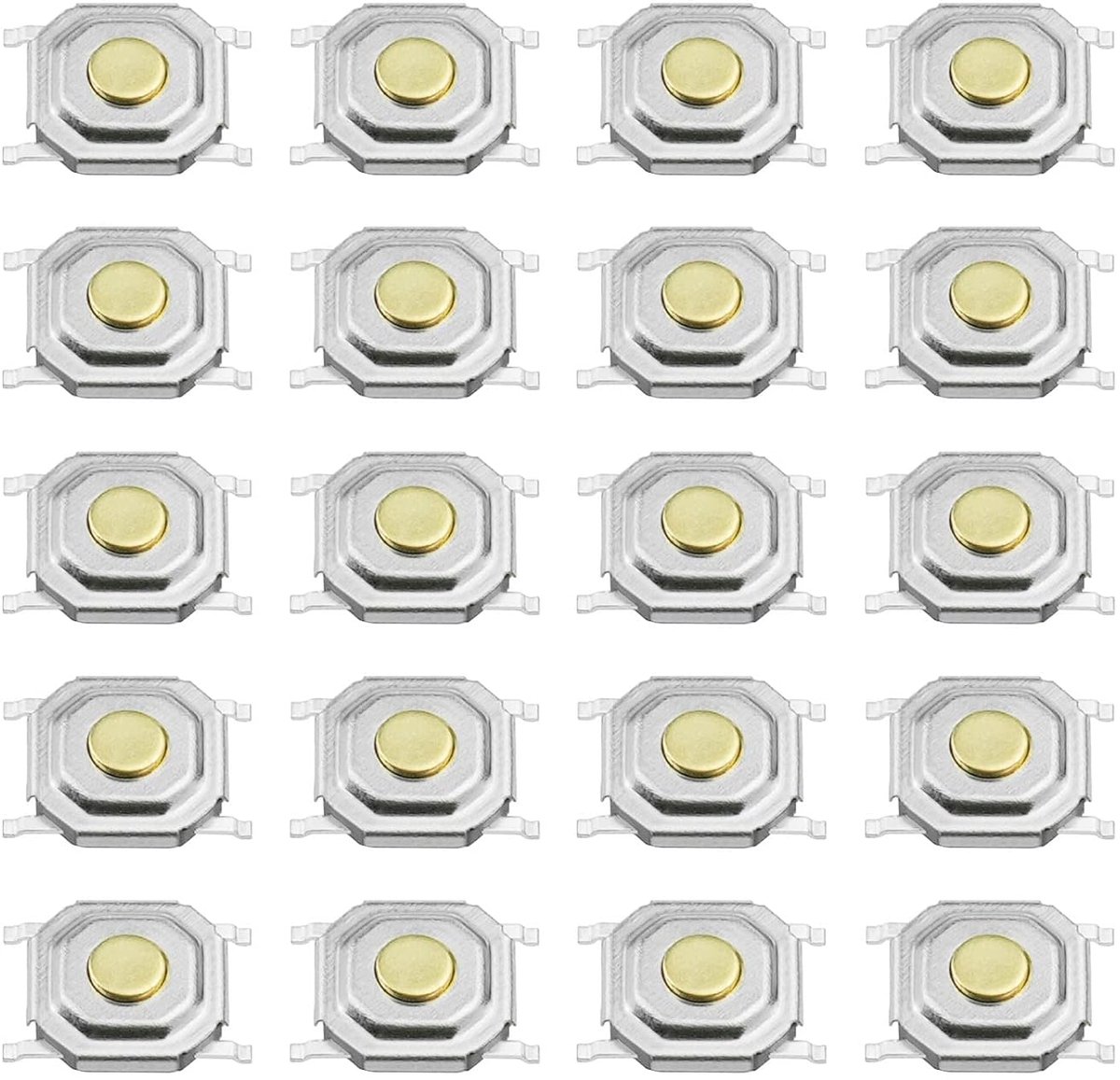 20 STKS Micro Schakelaar Tactiele Drukknop Schakelaar Compatibel met 3C B6 Auto Afstandsbediening Sleutel Audio Apparatuur Momentary Toetsenschakelaar 5.2x5.2x1.5mm