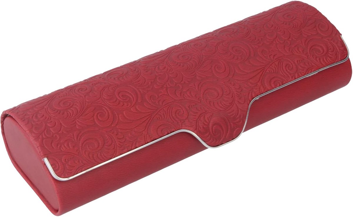 Etui/brillenkoker"Florina" - groot in verschillende Kleuren met magneetsluiting rood