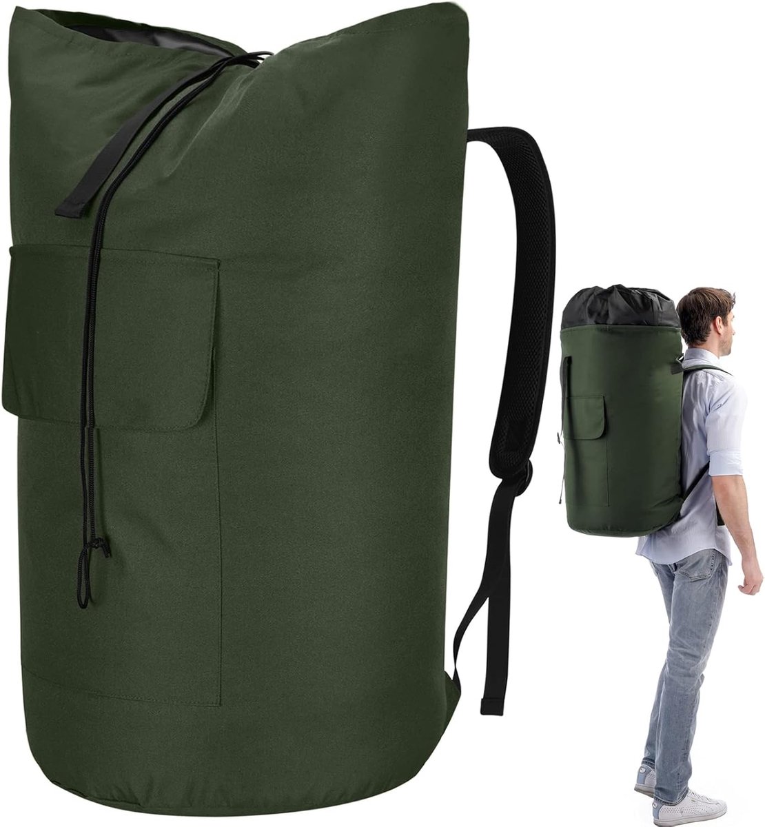 Waszak vuile was XXL 115 liter, waszak voor op reis met 2 gevoerde schouderbanden, waszak voor op reis, opvouwbare opbergzak, kledingtas, plundry bag rugzak