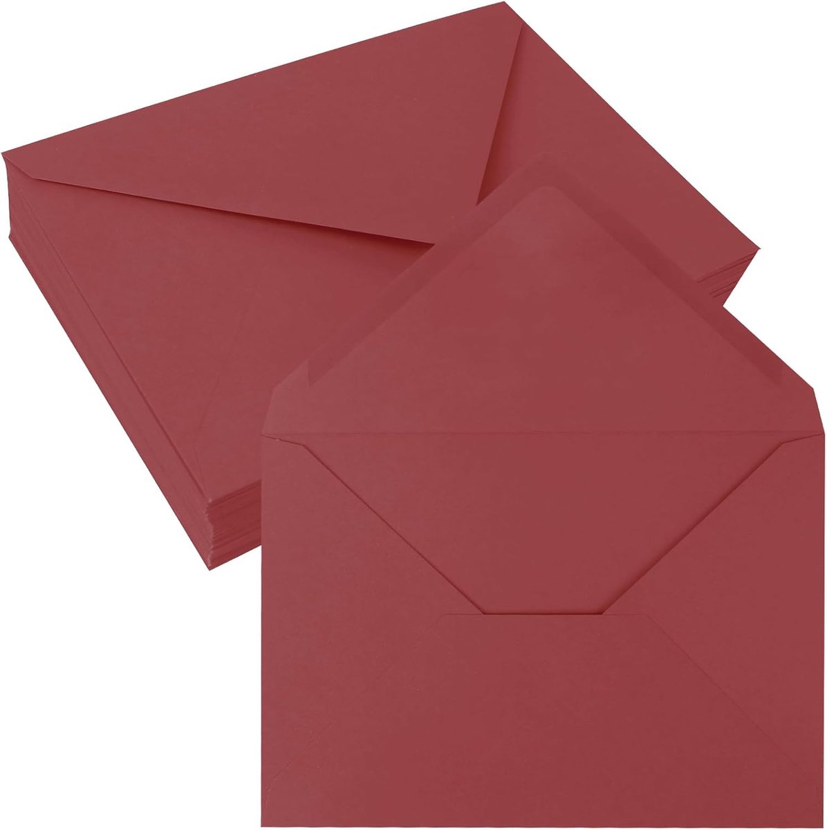 50 C6 Enveloppen Rood, 108x159 mm, 150 g/m² | Ideaal voor kerstkaarten, uitnodigingen, liefdesbrieven en speciale gelegenheden.