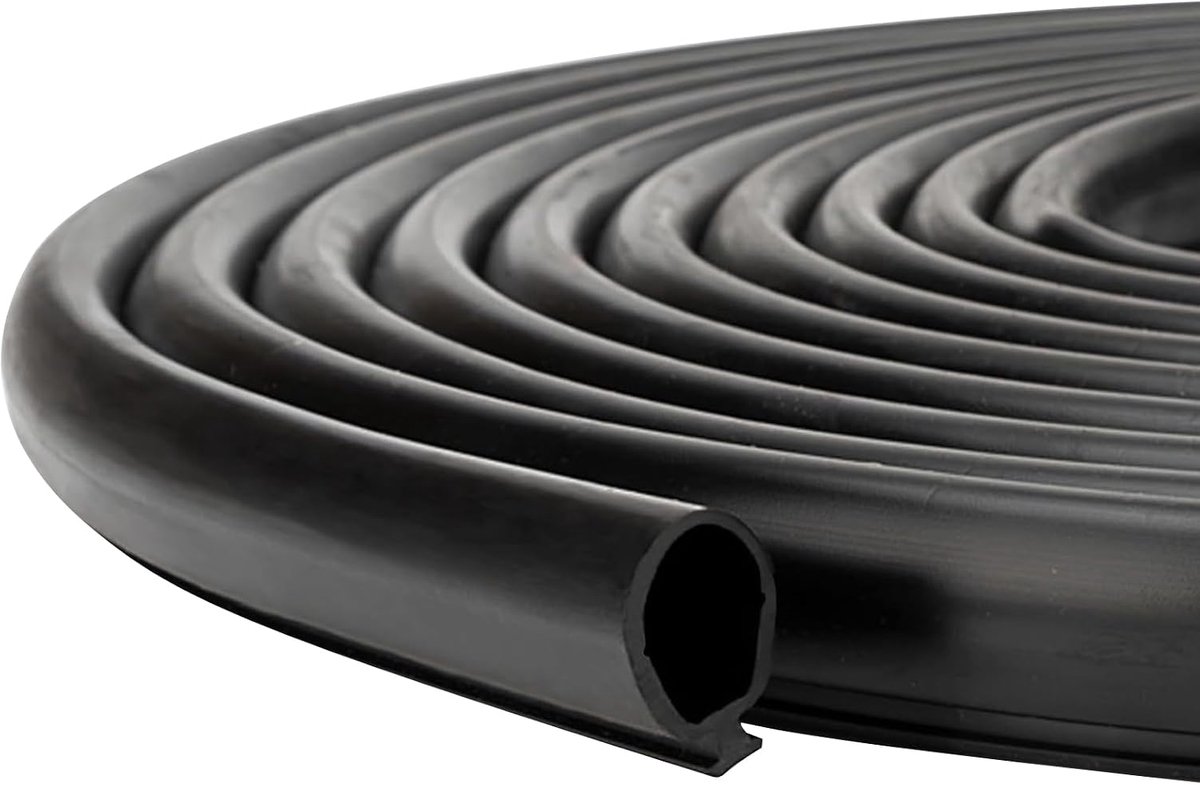 camper secundaire schuifafdichting, rubberen afdichting voor aanhanger en slide-outsysteem, #018-338-BLK, zwart (1 m)