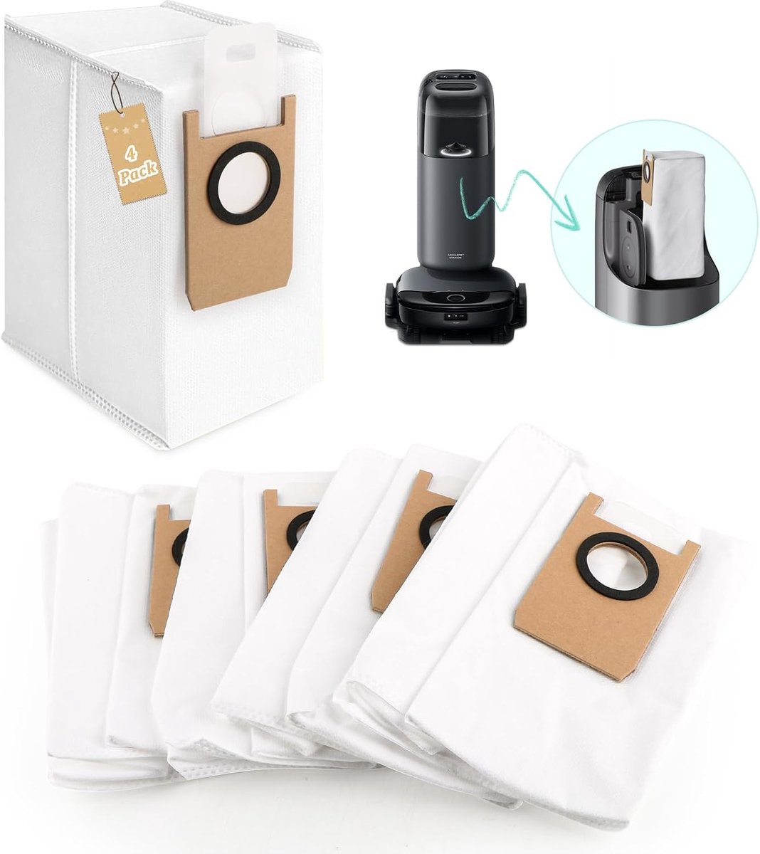 Zakken Accessoires voor Eufy Omni S1 Pro Grote capaciteit stofzuigerzakken Compatibel met Eufy Omni S1 Pro Clean Base stofzuigerzakken Vervangende accessoire(2.7L)