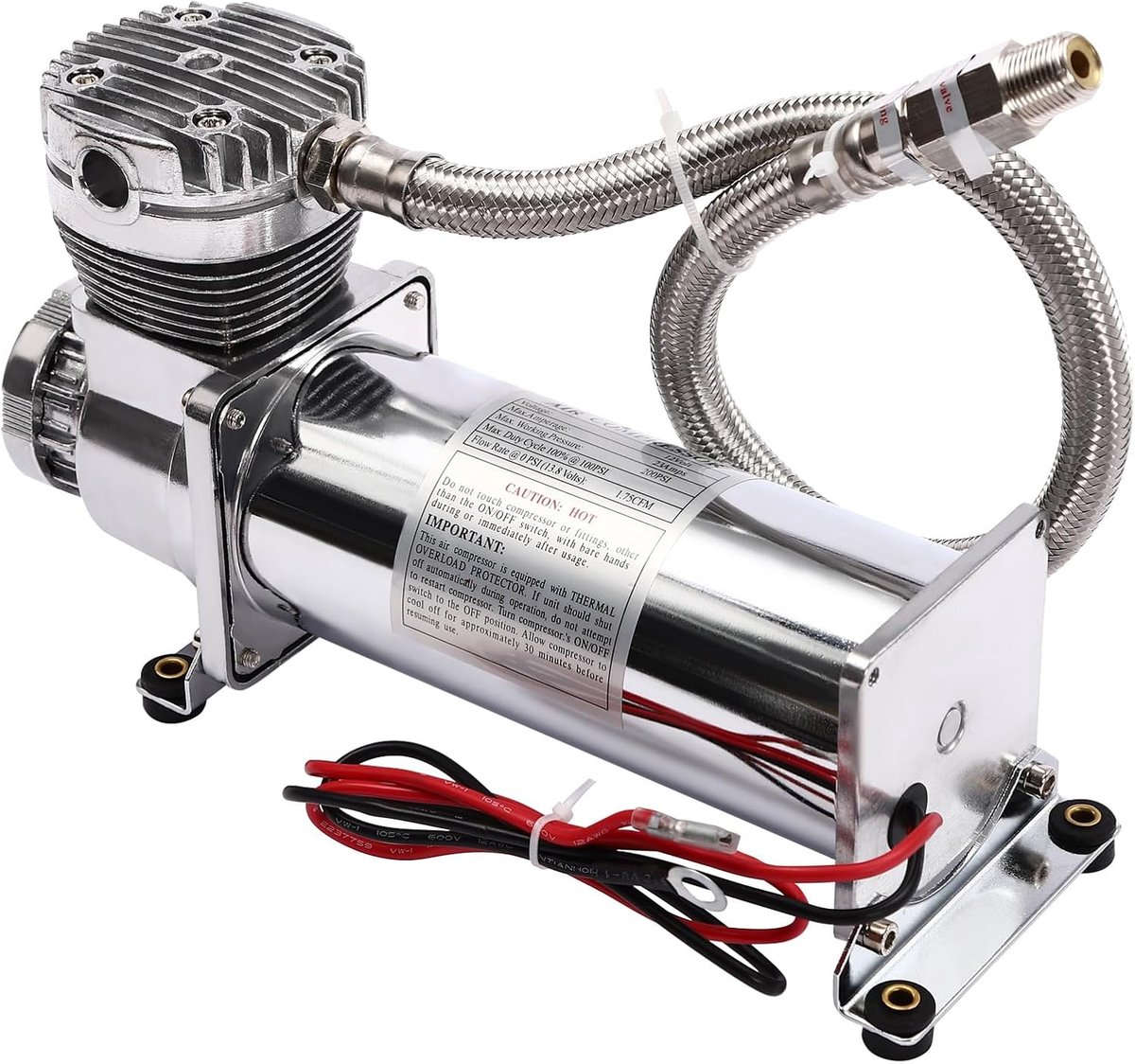 12 V compressor auto luchtcompressor 200 psi 300 W 1,75 CFM autocompressor perslucht compressor met 3/8 inch NPT-terugslagklep filterfunctie voor autobandenpomp pneumatische veersystemen